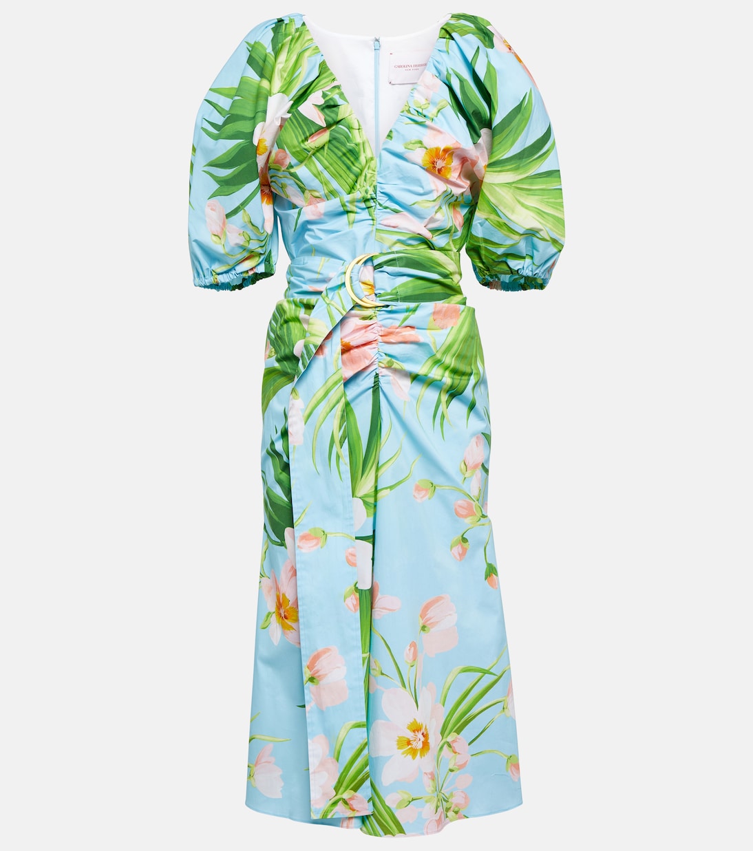 Abito midi in misto cotone con stampa | Carolina Herrera