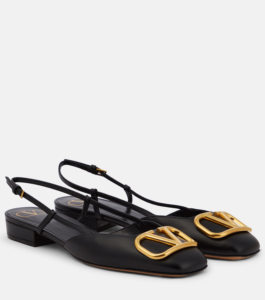 Slingback-Ballerinas VLogo aus Leder | Valentino Garavani