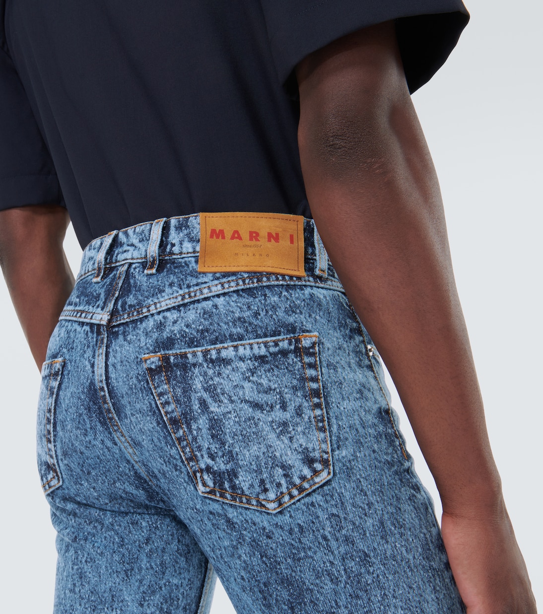 Jeans anchos con piel | Marni