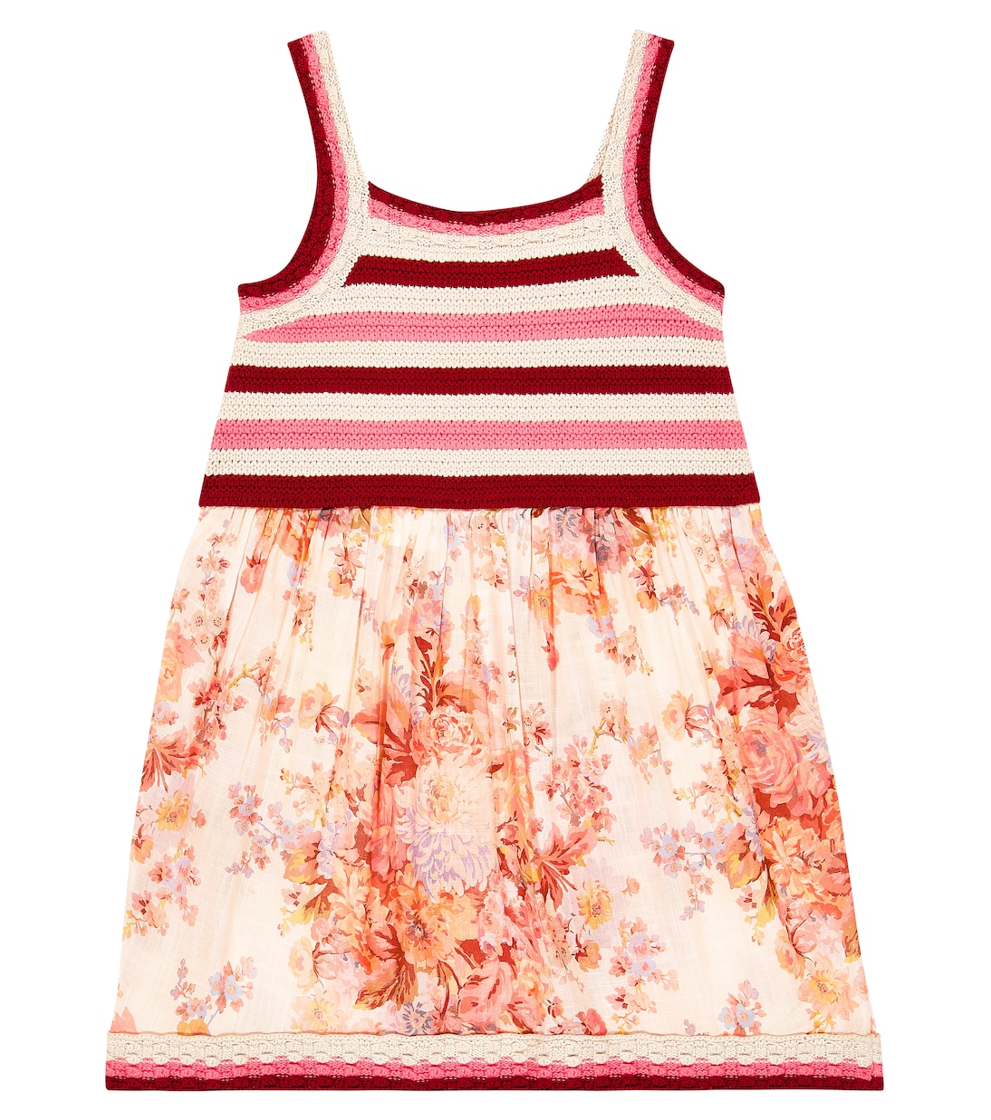Abito Devi in crochet di cotone con stampa | Zimmermann Kids