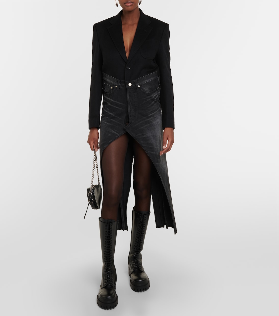 Abito midi di jeans con misto lana | Junya Watanabe