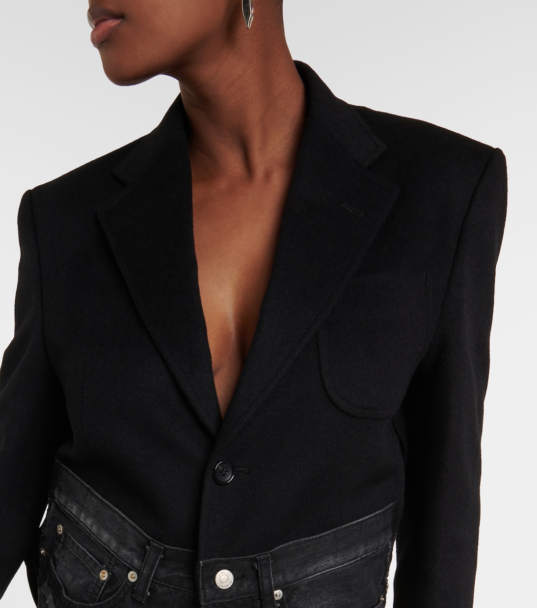 Abito midi di jeans con misto lana | Junya Watanabe