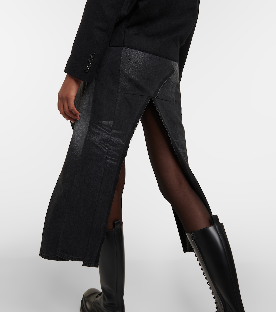 Abito midi di jeans con misto lana | Junya Watanabe