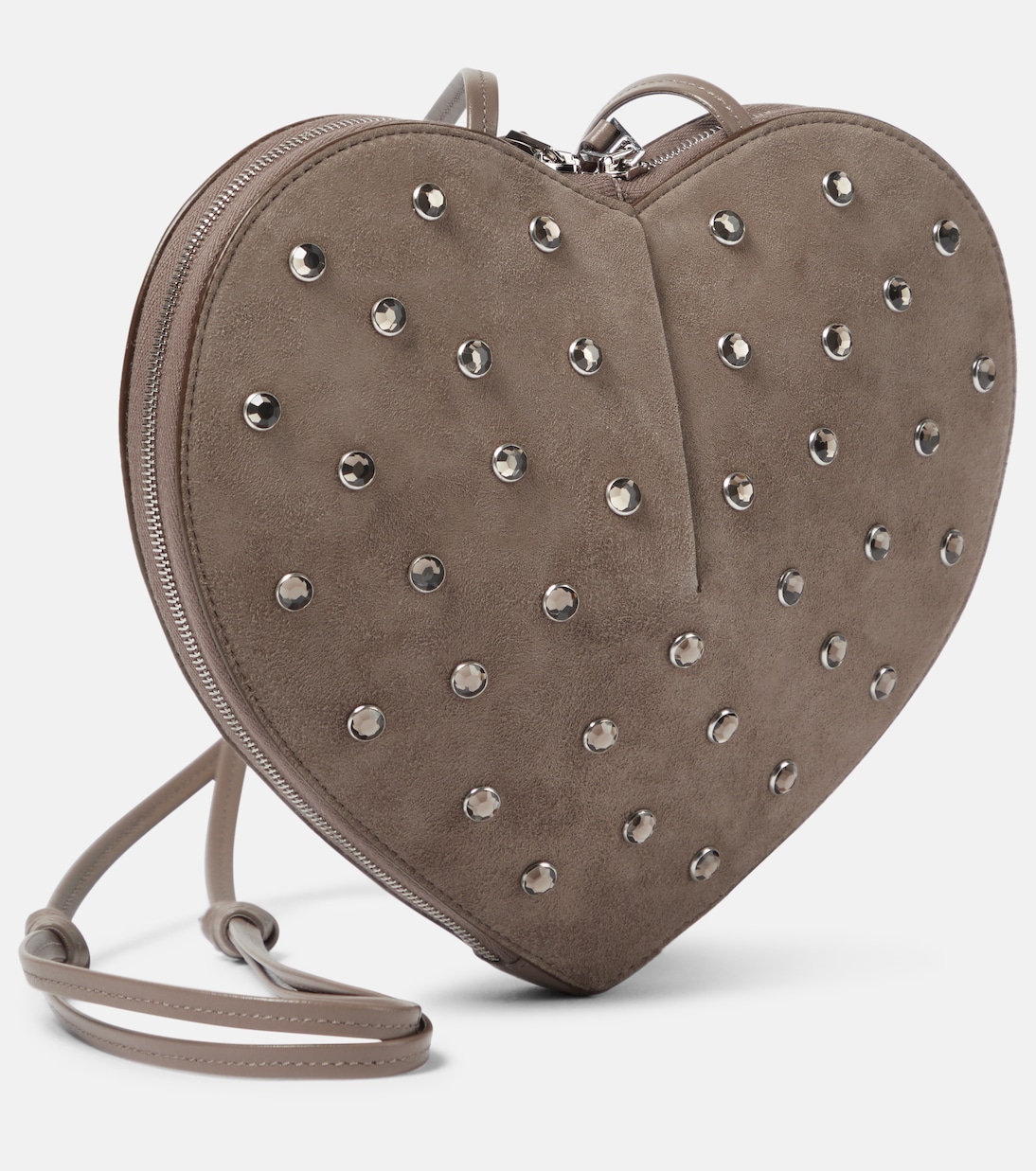 Borsa a tracolla Le Cœur in suede con borchie | Alaïa