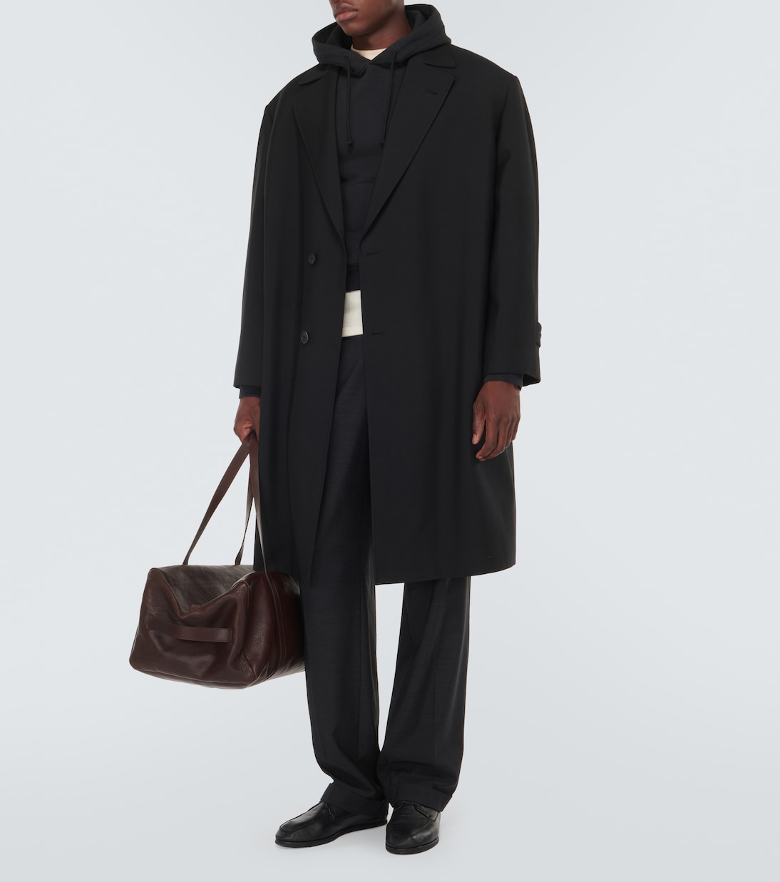 Pers double-breasted virgin wool overcoat | The Row