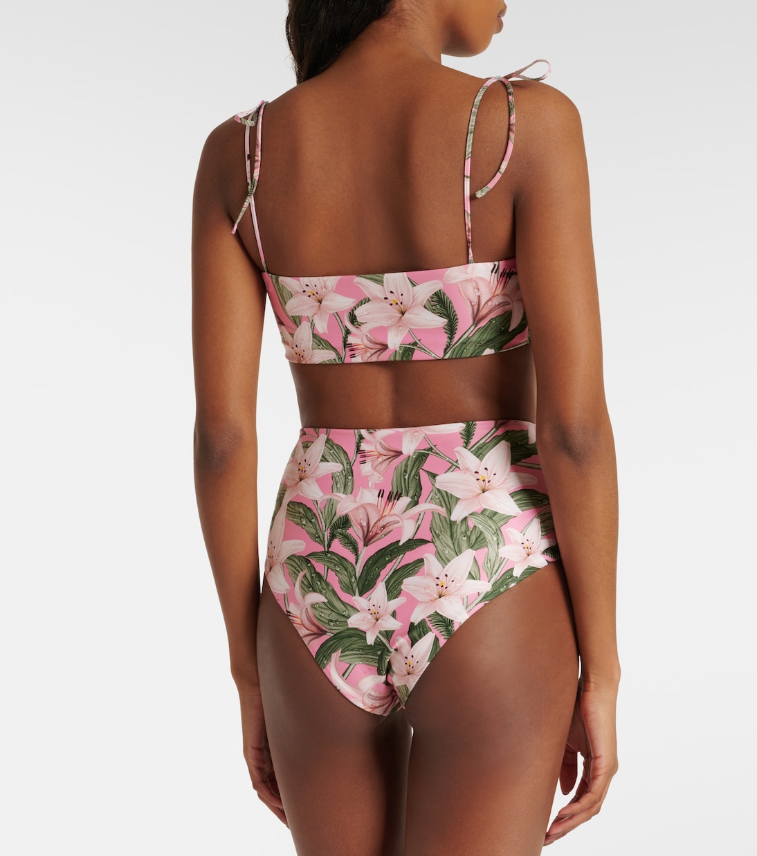 Braga de bikini Magenta floral de tiro alto | Agua by Agua Bendita