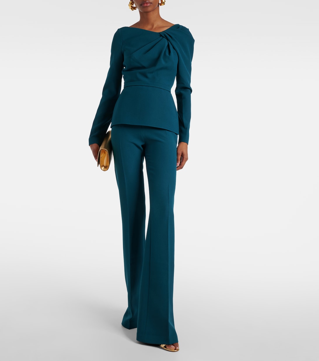 Pantalon évasé Alexa en crêpe | Safiyaa