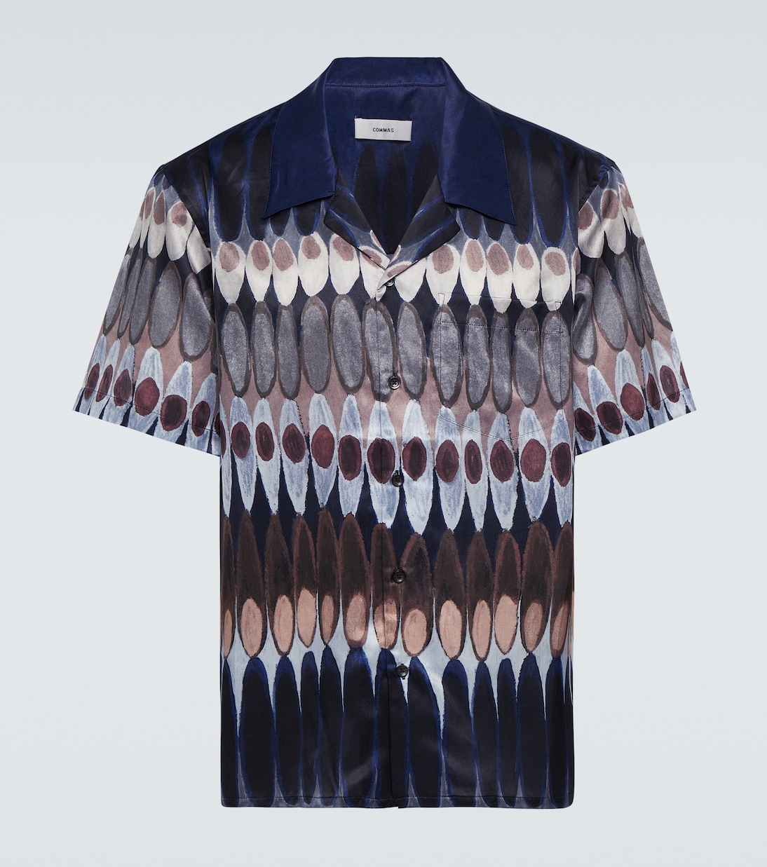 Chemise imprimée en soie et coton | Commas