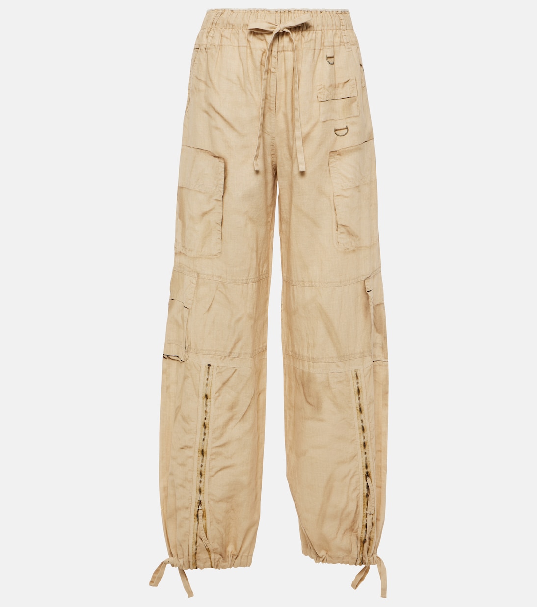 Pantalones Cargo de Lino y Algodón con Efecto Trompe L'Œil de Acne Studios para Jóvenes Modernos