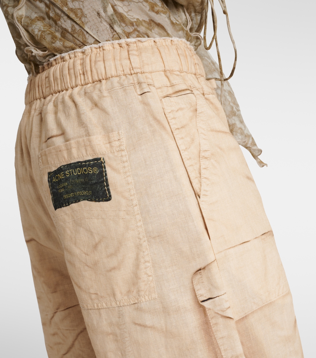 Pantalones Cargo de Lino y Algodón con Efecto Trompe L'Œil de Acne Studios para Jóvenes Modernos
