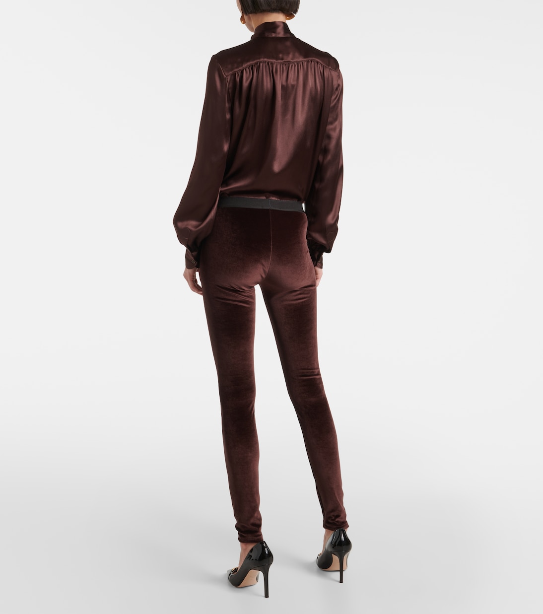 Leggings de terciopelo con logo | Tom Ford