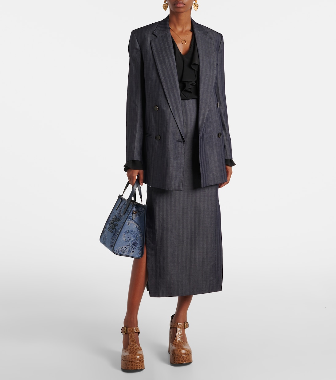 Blazer in misto lana a righe | Etro