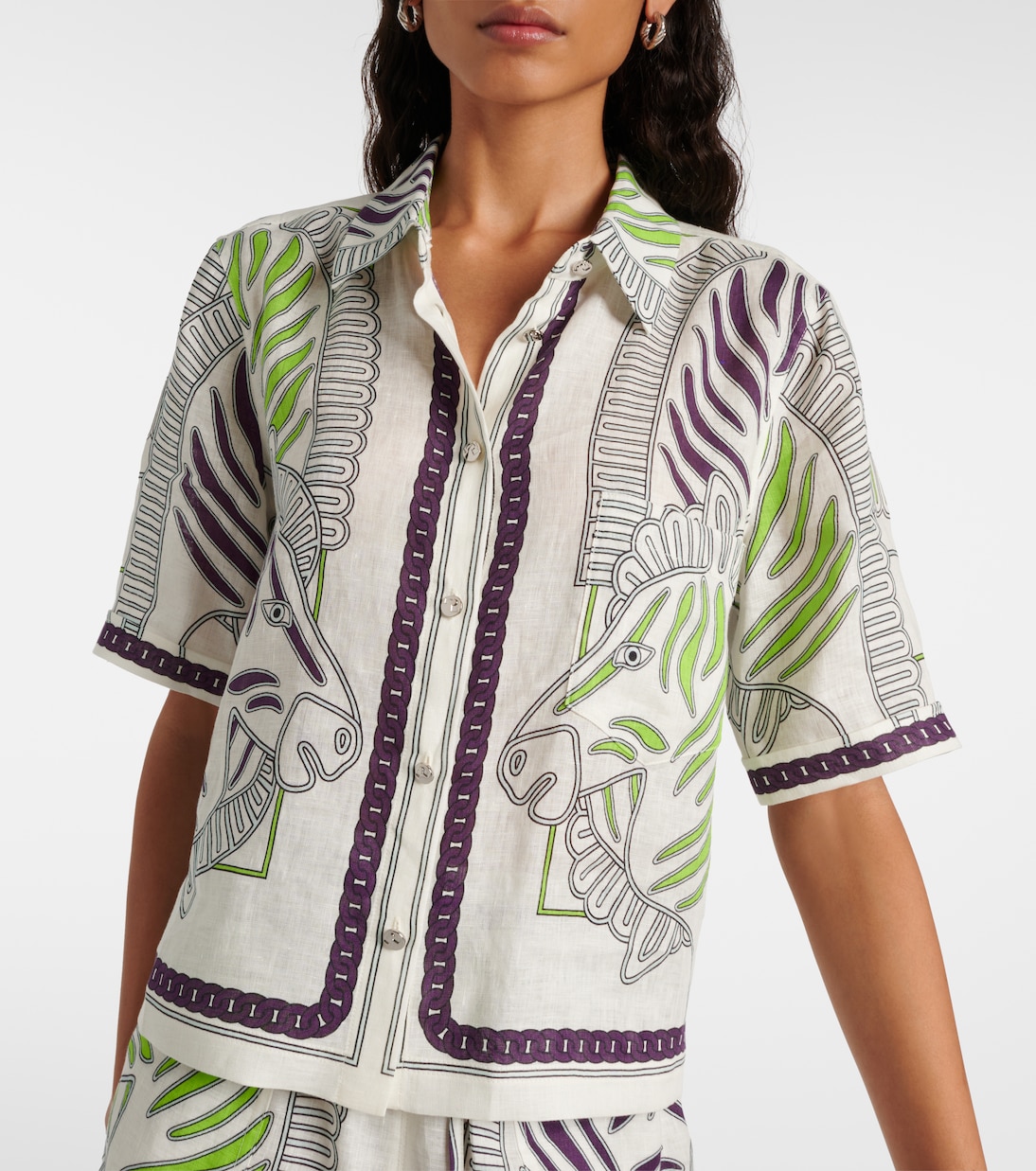 Bedrucktes Hemd aus Leinen | Tory Burch