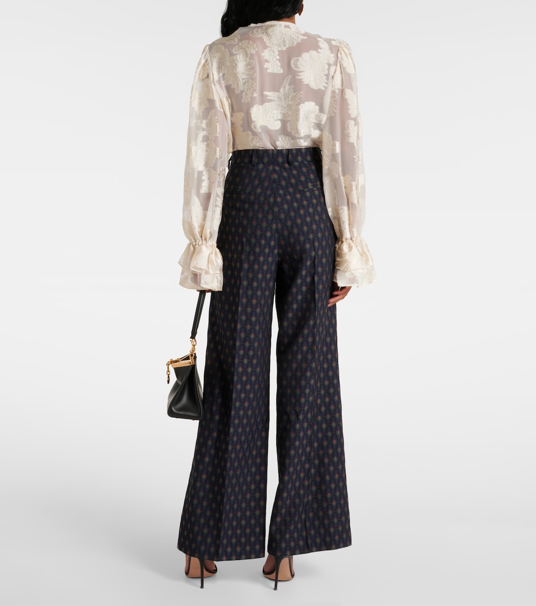 Pantalones anchos de lana y algodón | Etro