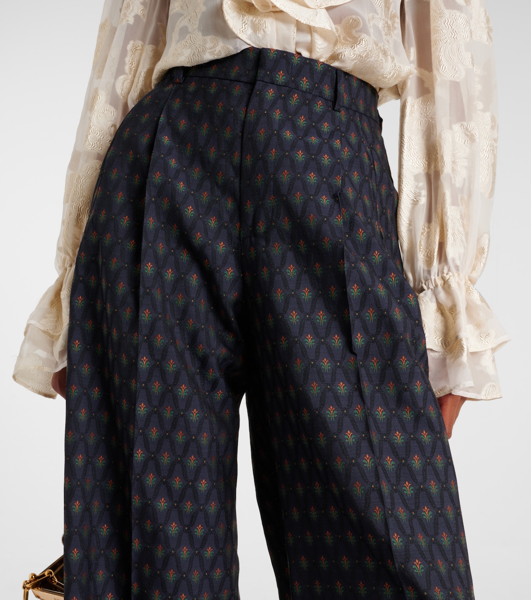 Pantalones anchos de lana y algodón | Etro