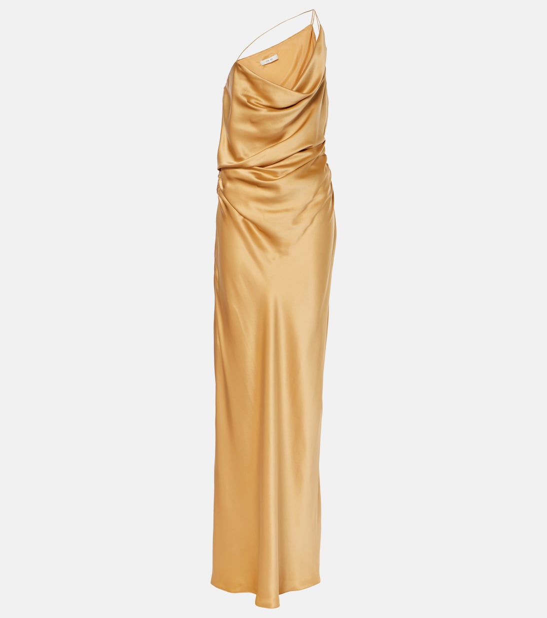 Robe longue asymétrique en satin de soie | The Sei