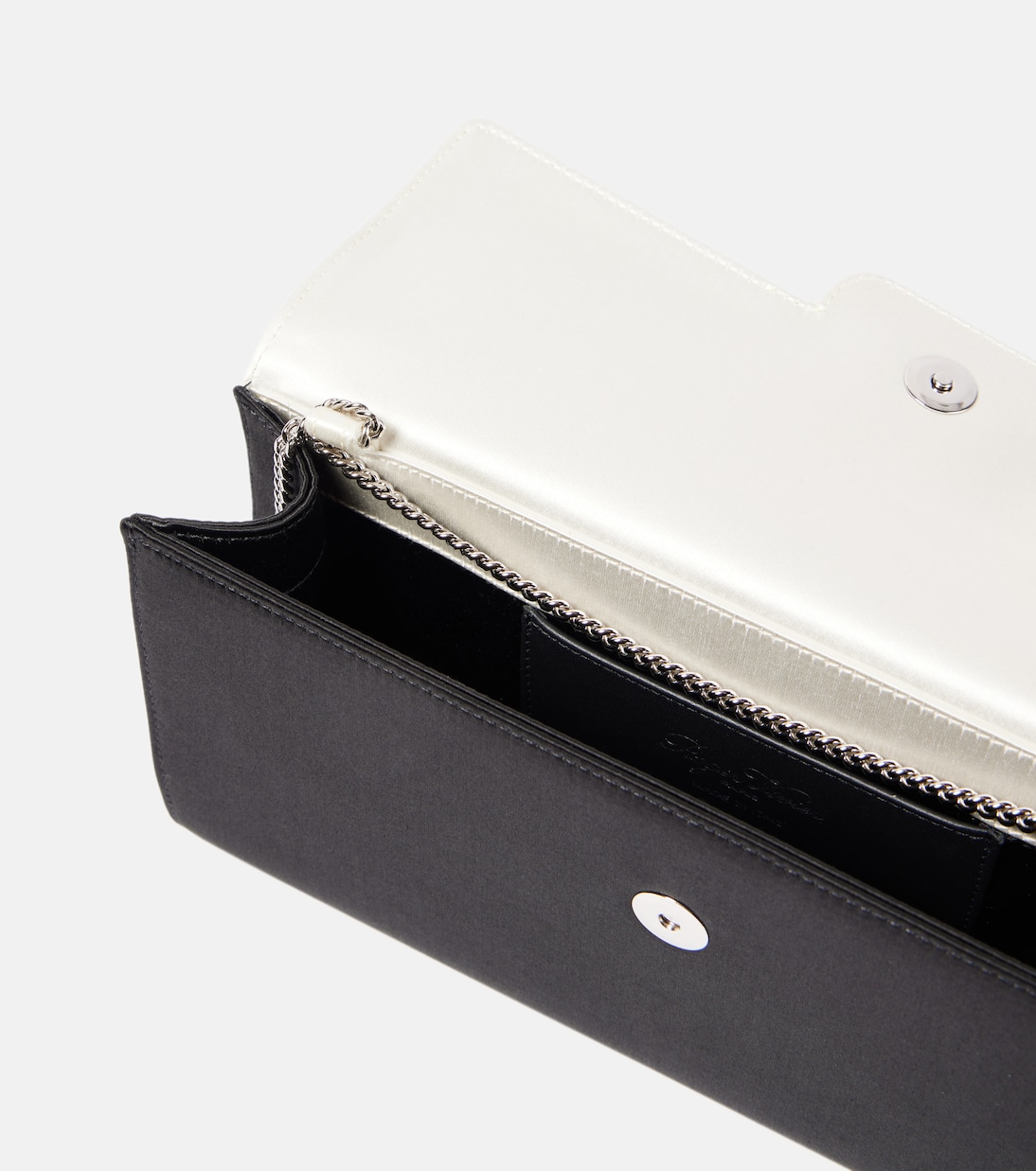 Flower Strass satin clutch  | Roger Vivier