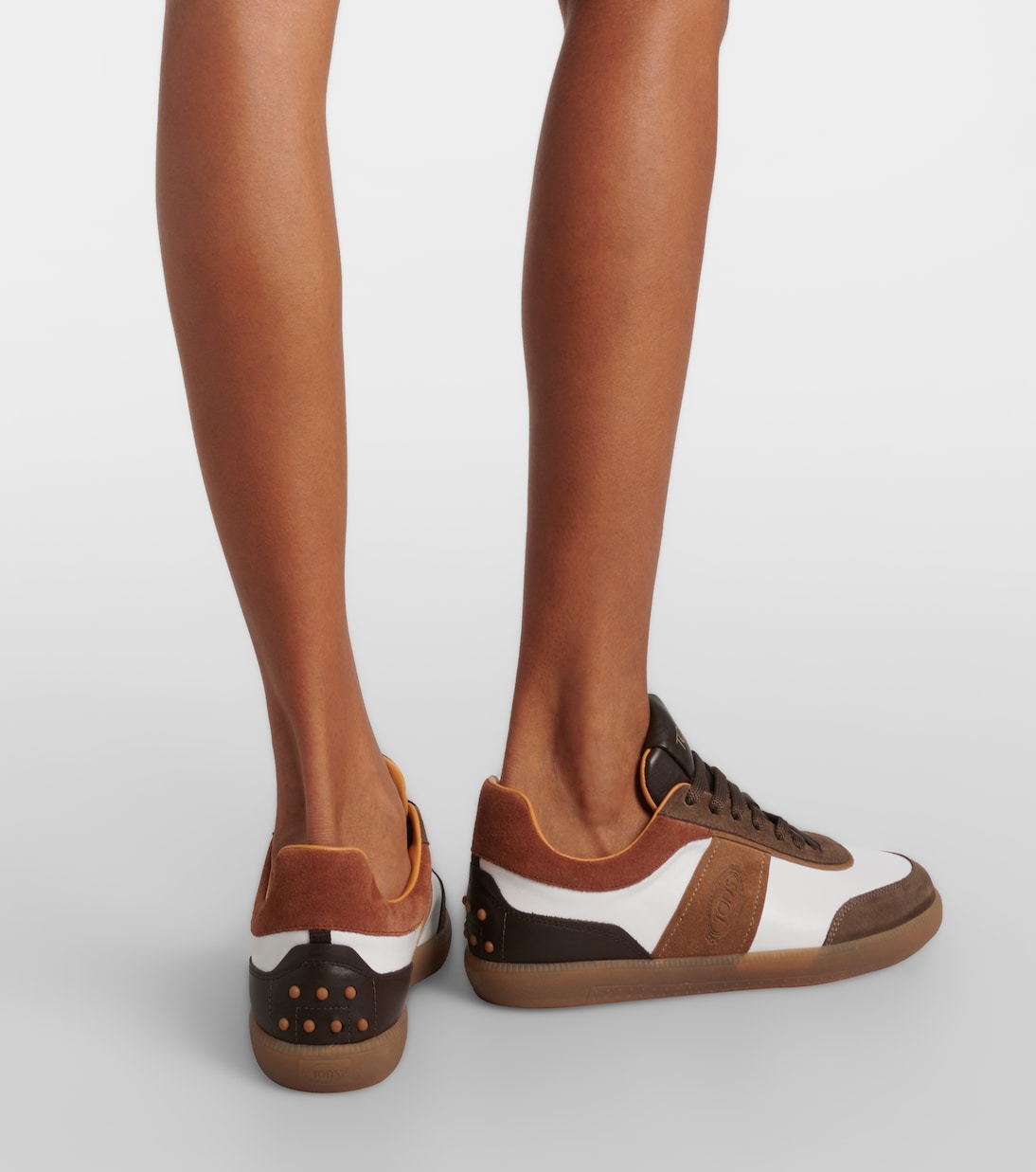 Tabs suede-trimmed leather sneakers | Tod's