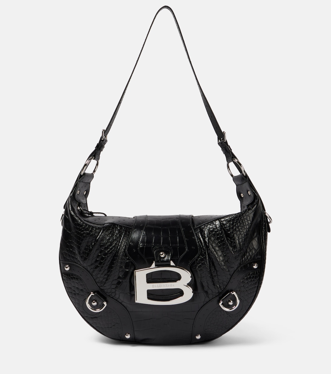 Essex embossed leather shoulder bag | Balenciaga