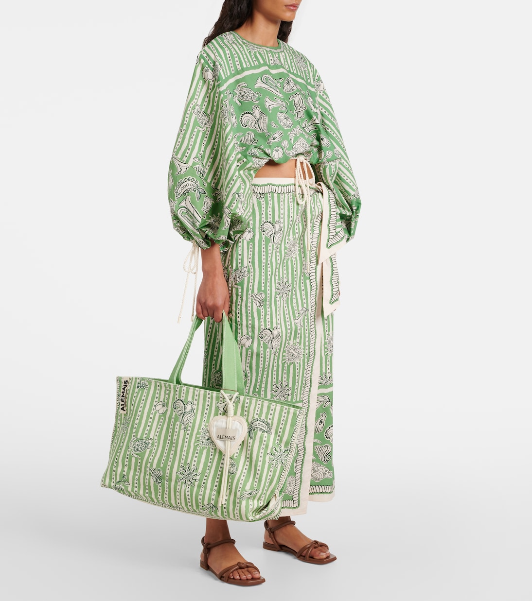 Borsa Lula Large in canvas con stampa | Alémais