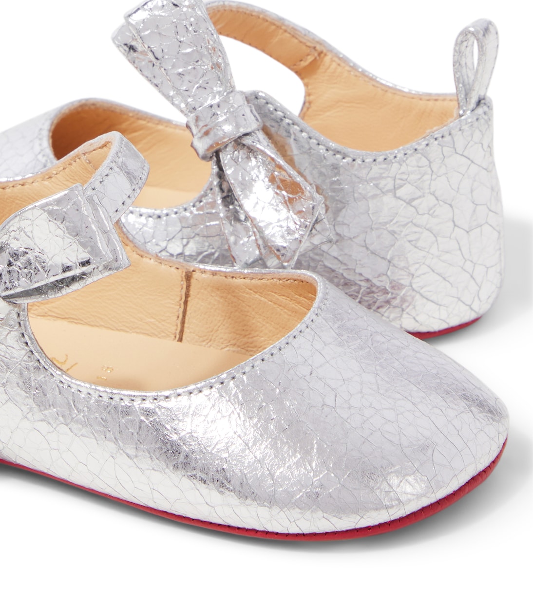 Bébé – Ballerines Lou Babe en cuir métallisé | Christian Louboutin Kids