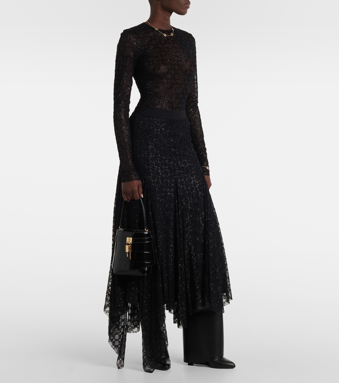 Sac seau Shark Lock Medium en cuir | Givenchy