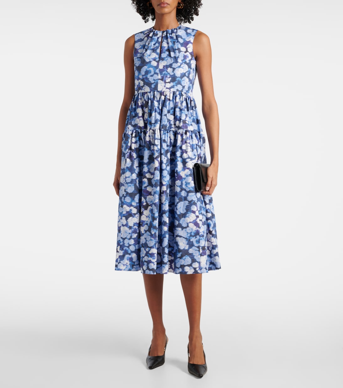 Abito midi in cotone con stampa floreale | Erdem