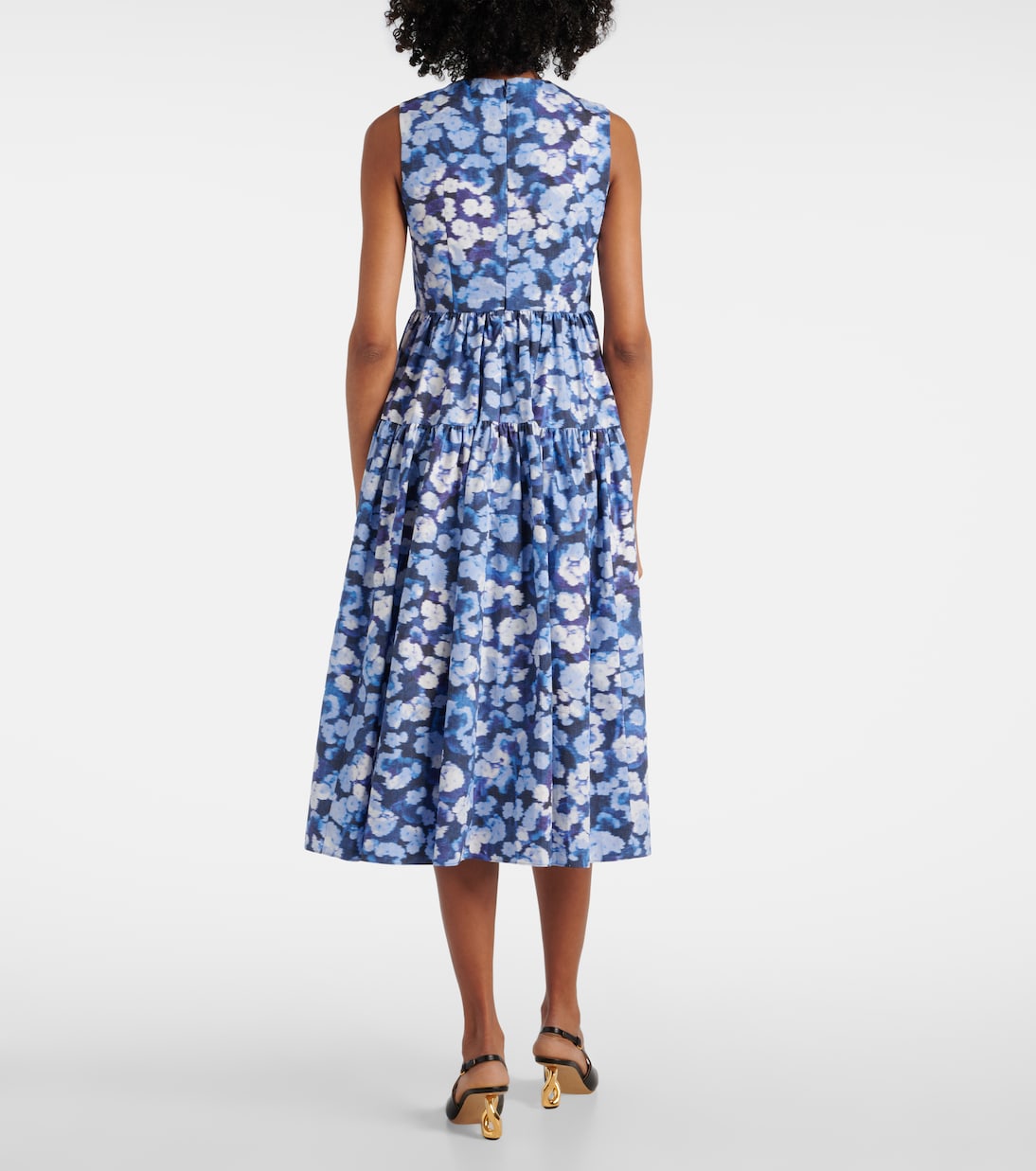 Abito midi in cotone con stampa floreale | Erdem