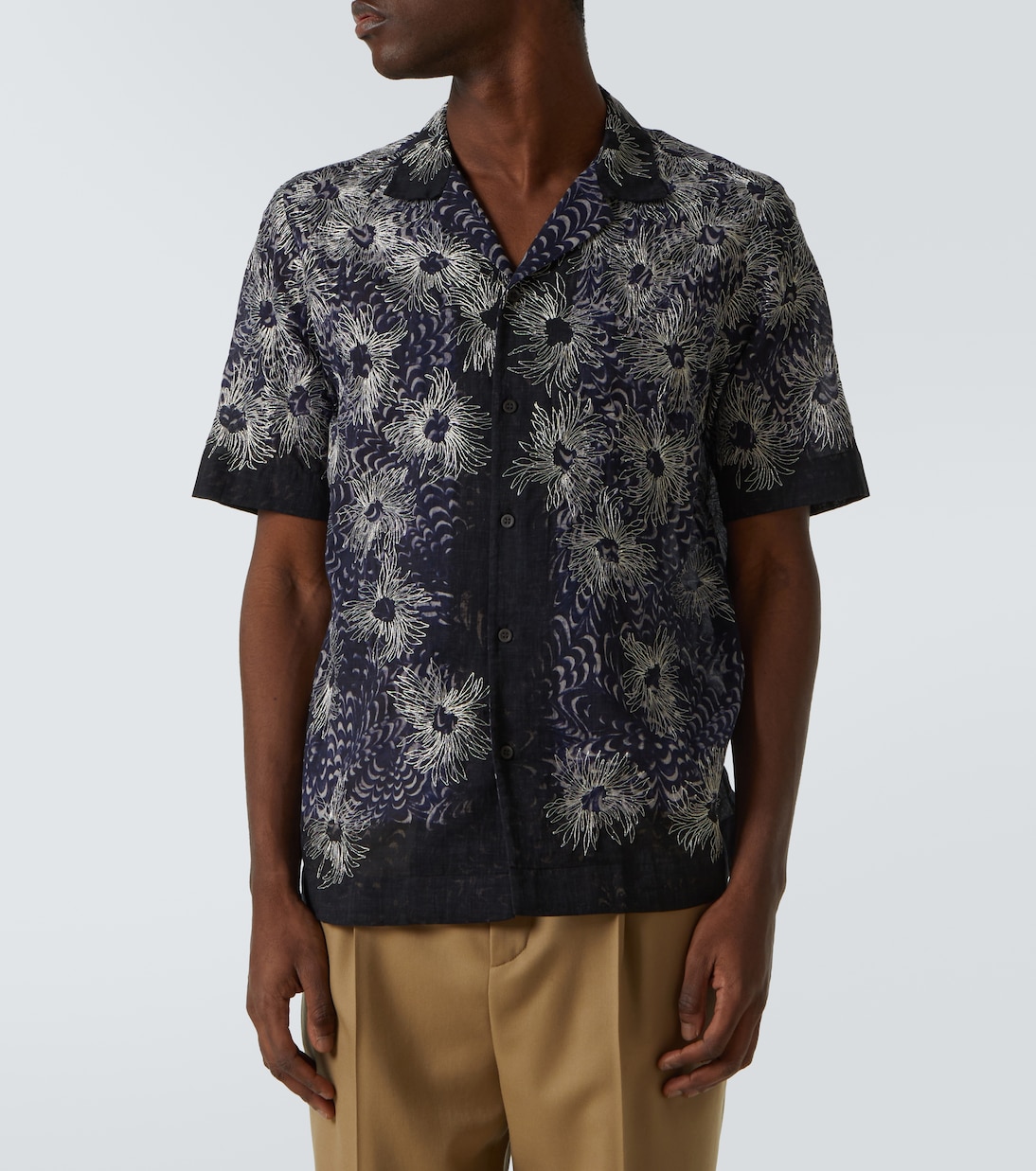 Camicia bowling in cotone con ricamo | Dries Van Noten