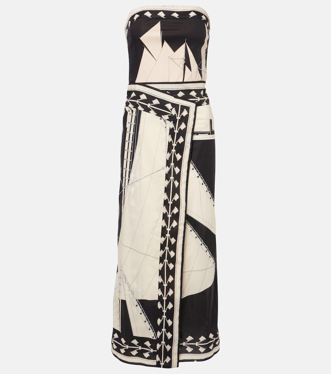 Printed strapless midi dress | Johanna Ortiz