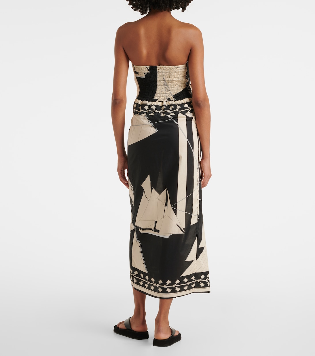 Printed strapless midi dress | Johanna Ortiz