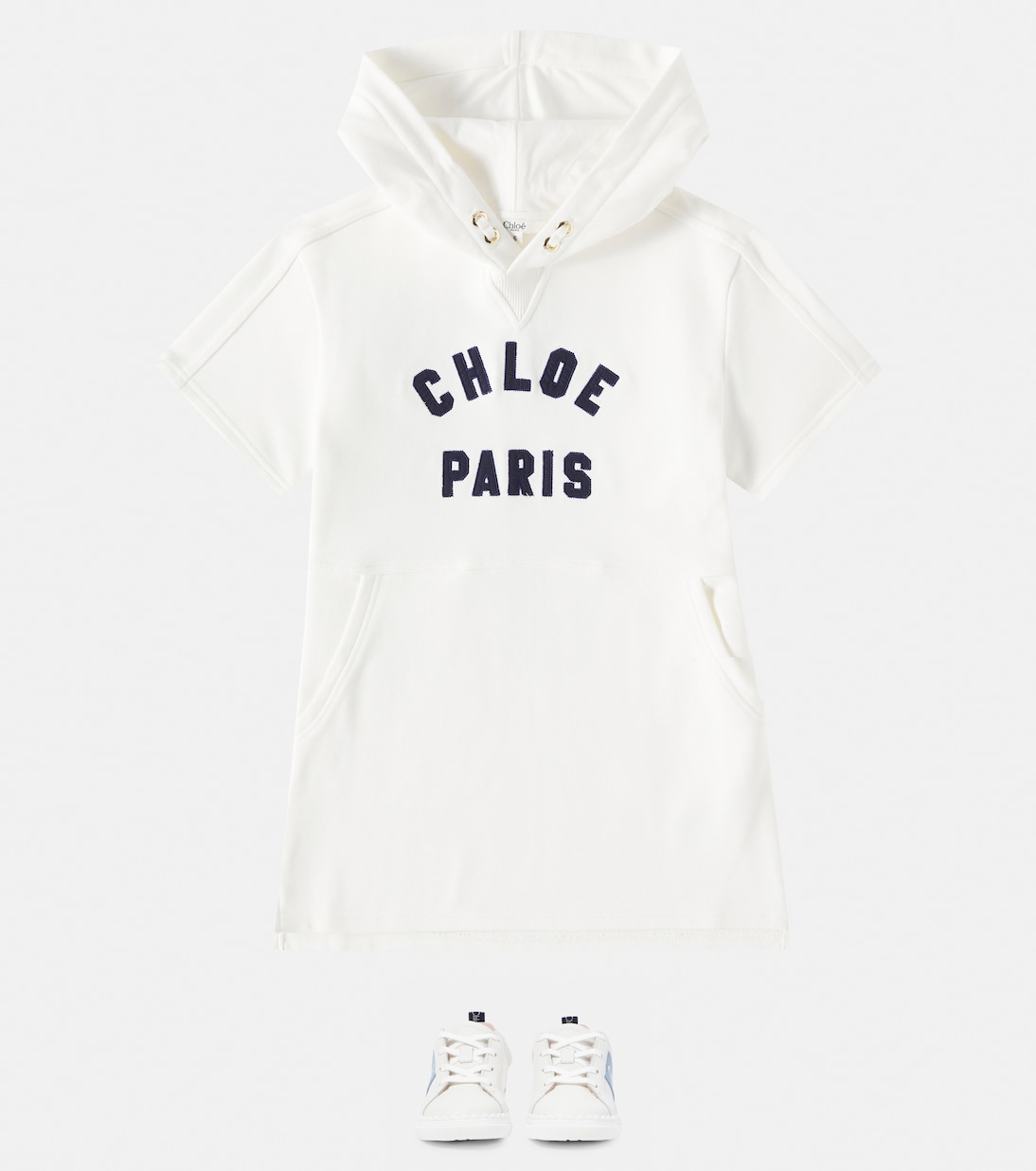 Abito in jersey di cotone con logo | Chloé Kids