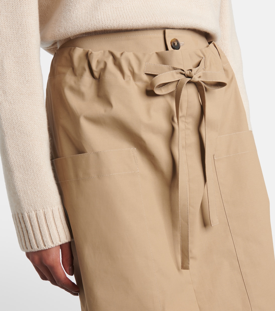 Falda midi de algodón revestido | Tod's