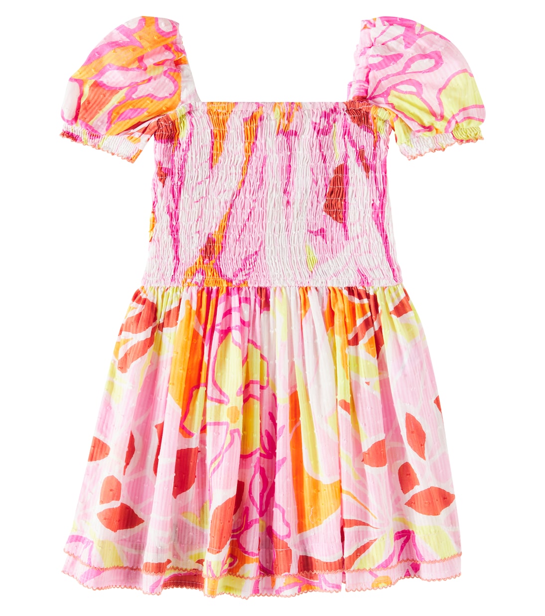 Abito Bertha in cotone arricciato | Poupette St Barth Kids