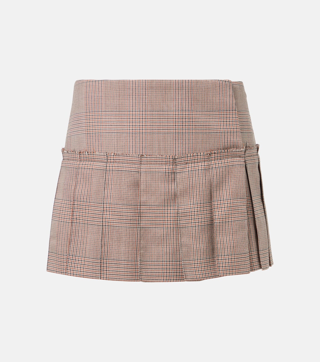 Heritage Check pleated wool miniskirt | McQueen