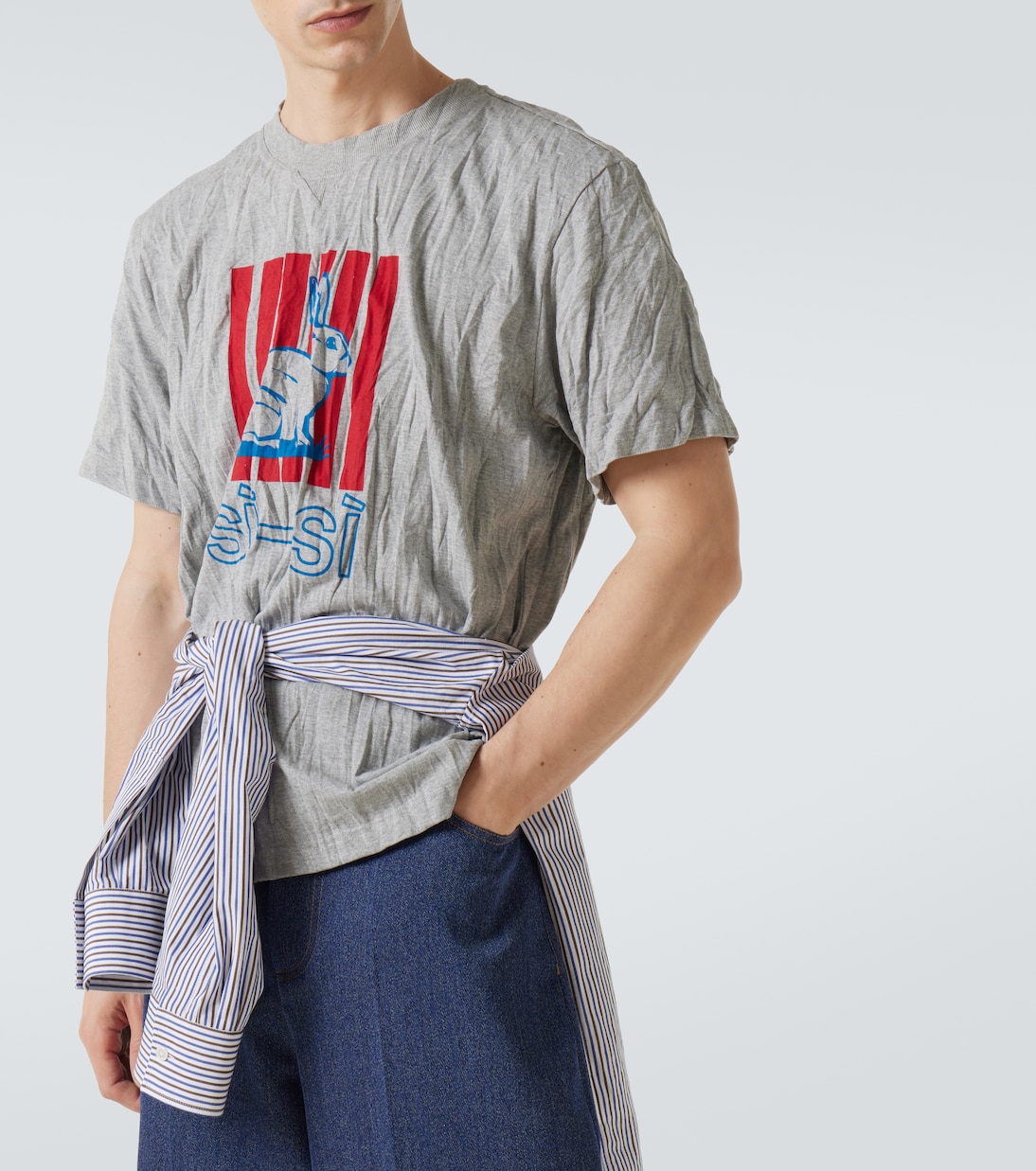 Printed cotton-blend jersey T-shirt | Bottega Veneta