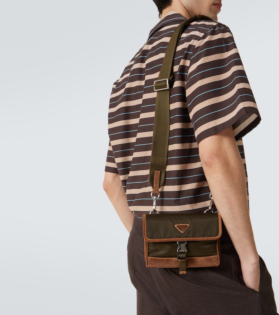 Pochette pour iPhone en Re-Nylon et daim | Prada