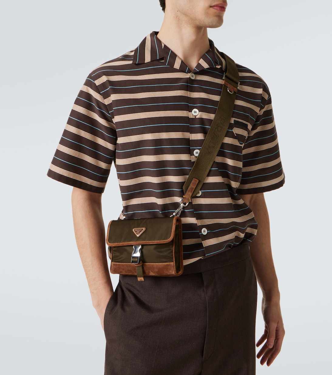 Pochette pour iPhone en Re-Nylon et daim | Prada