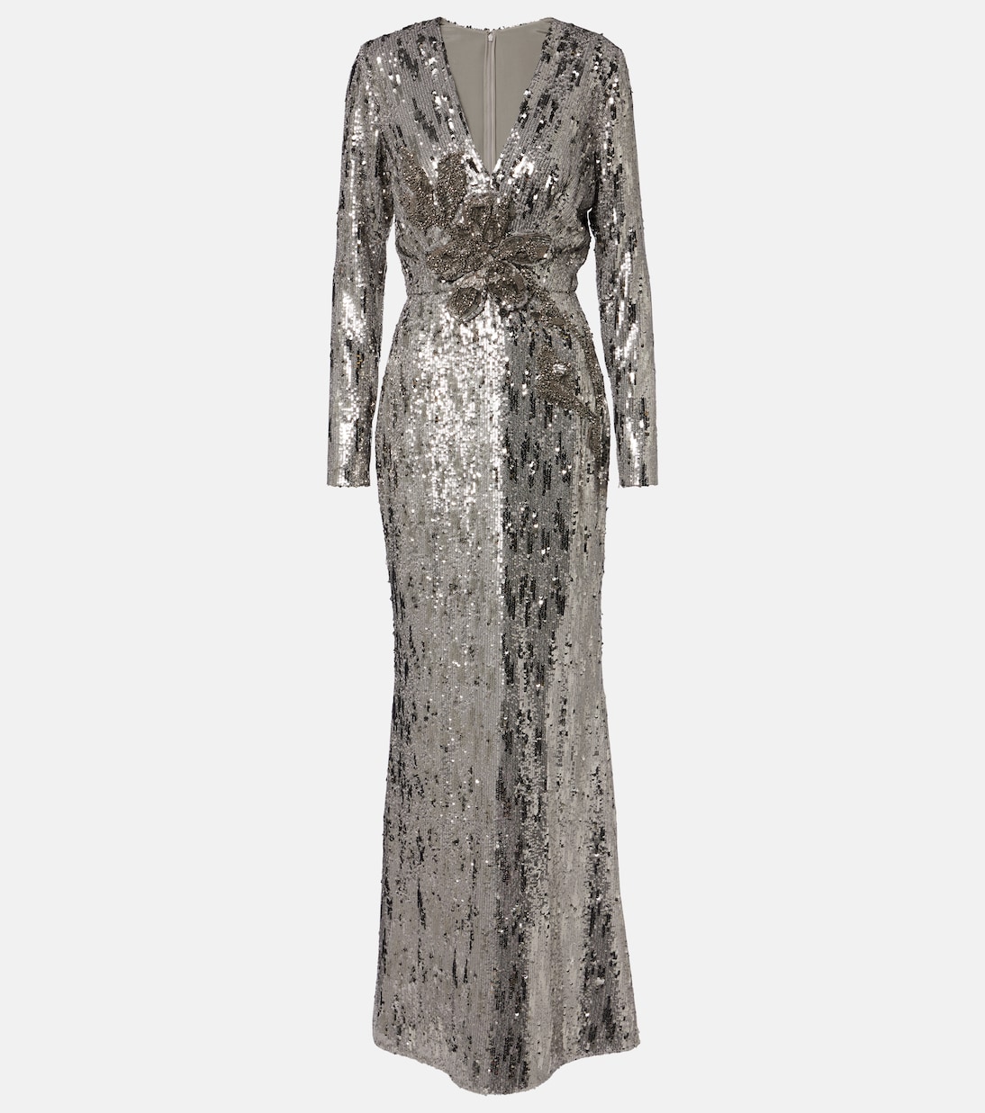 Floral-appliqué sequined gown | Elie Saab
