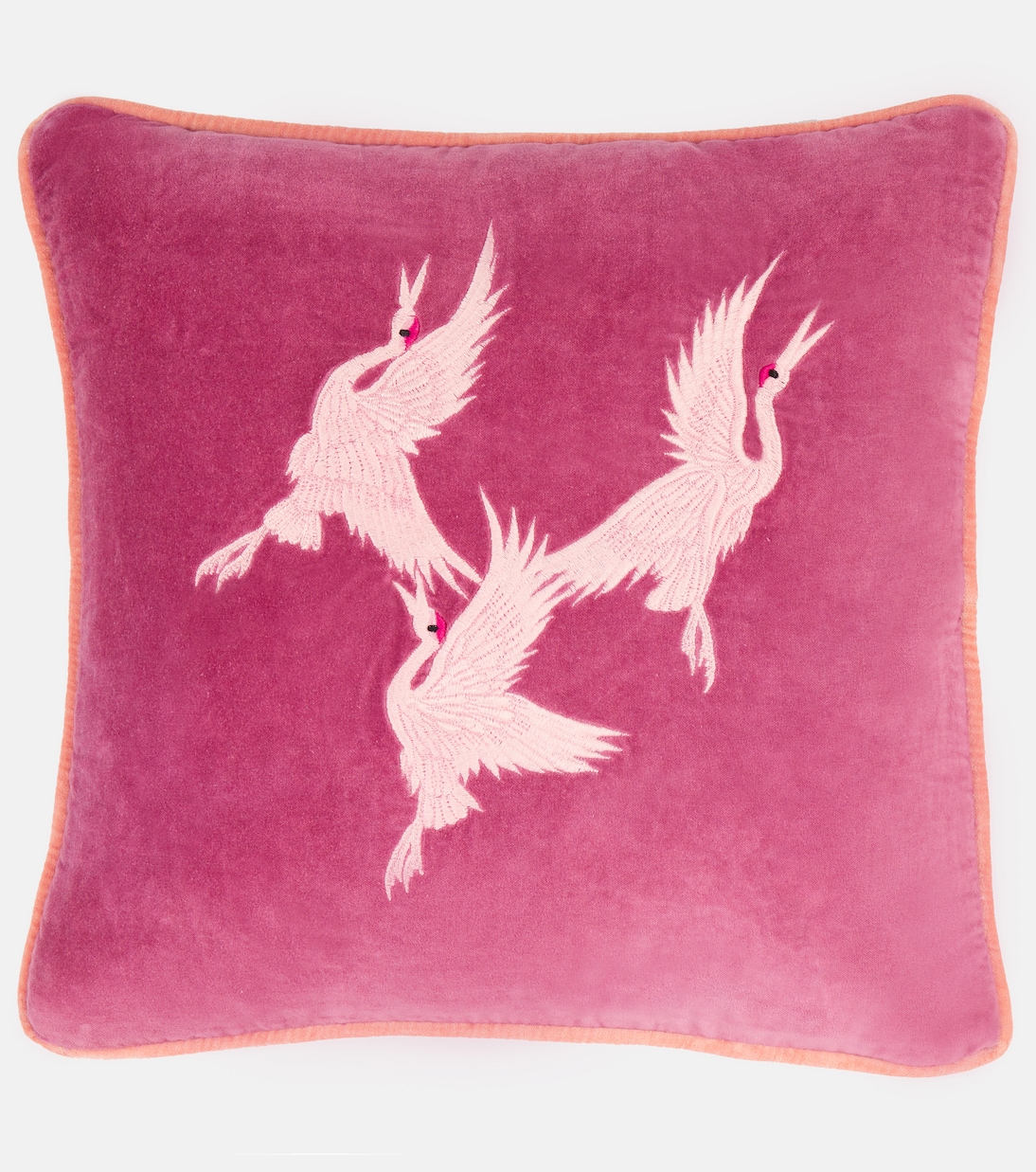 Coussin brodé en velours de soie et coton | Les-Ottomans