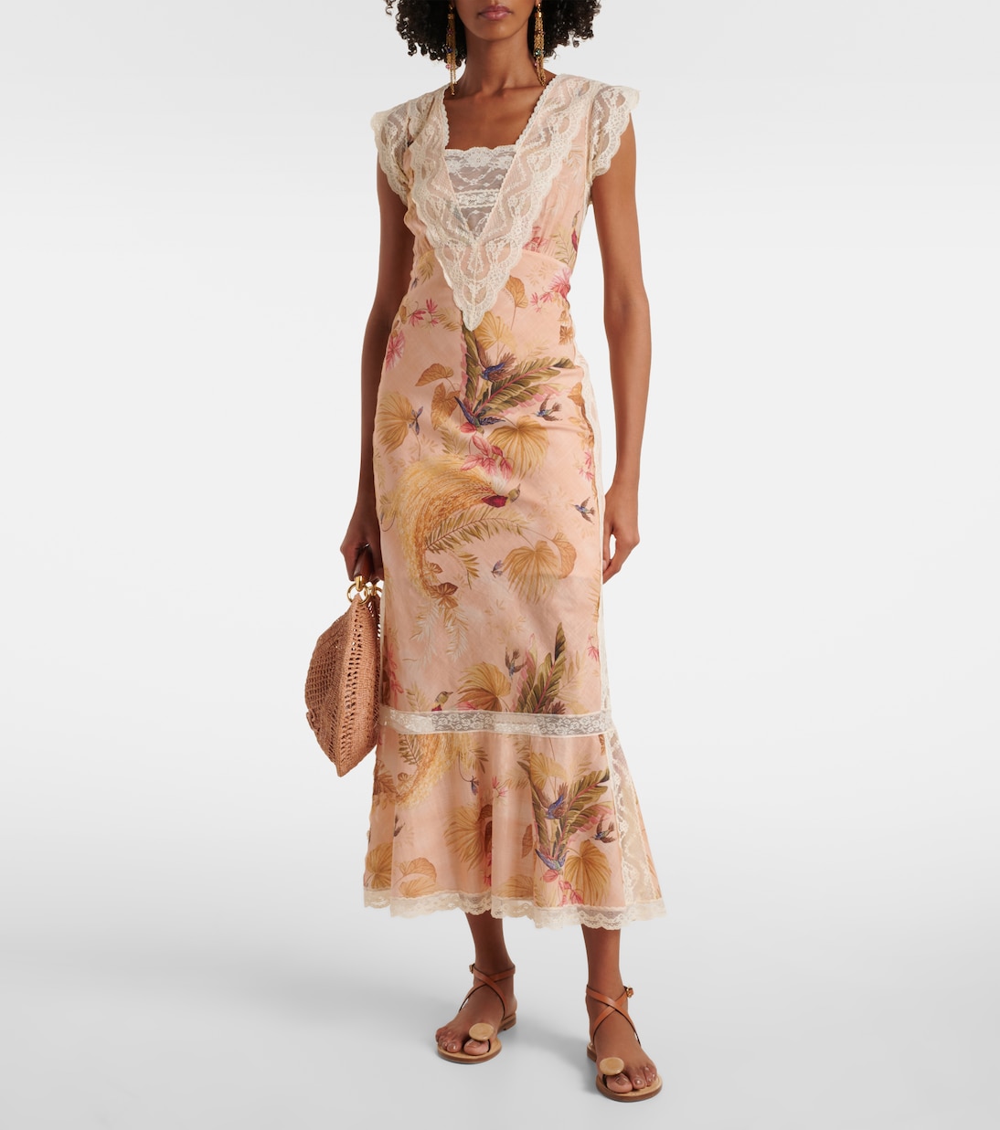 Robe midi Ascension en coton à fleurs  | Zimmermann