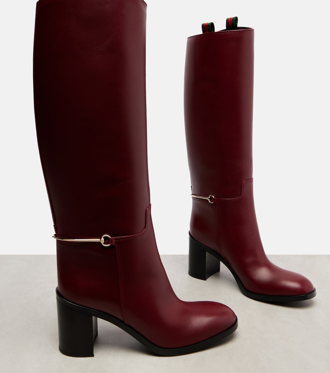 Botas altas de piel con Horsebit | Gucci