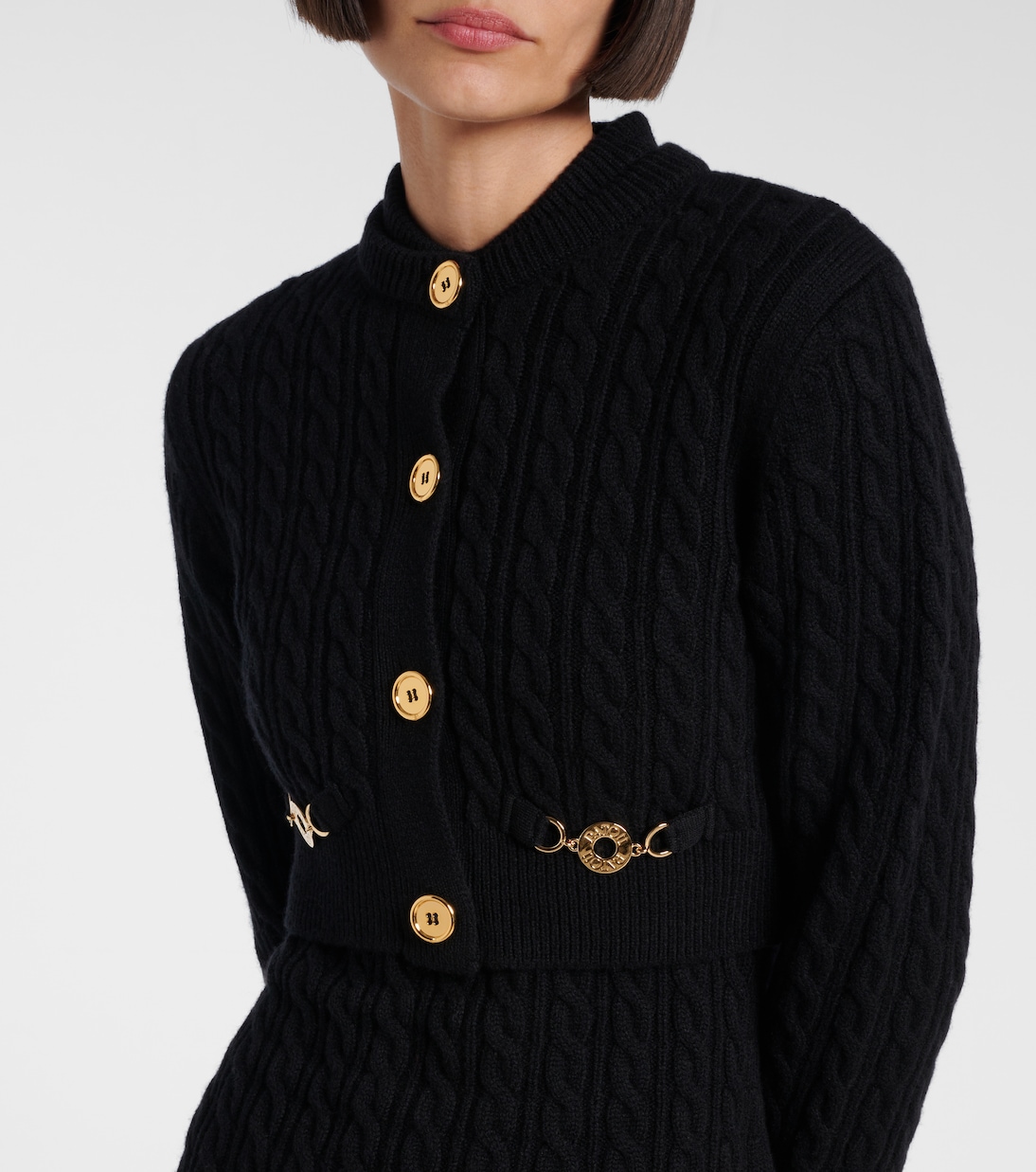 Cable-knit wool and cashmere cardigan | Patou