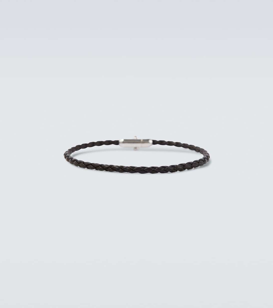 Braided leather and sterling silver bracelet | Bottega Veneta
