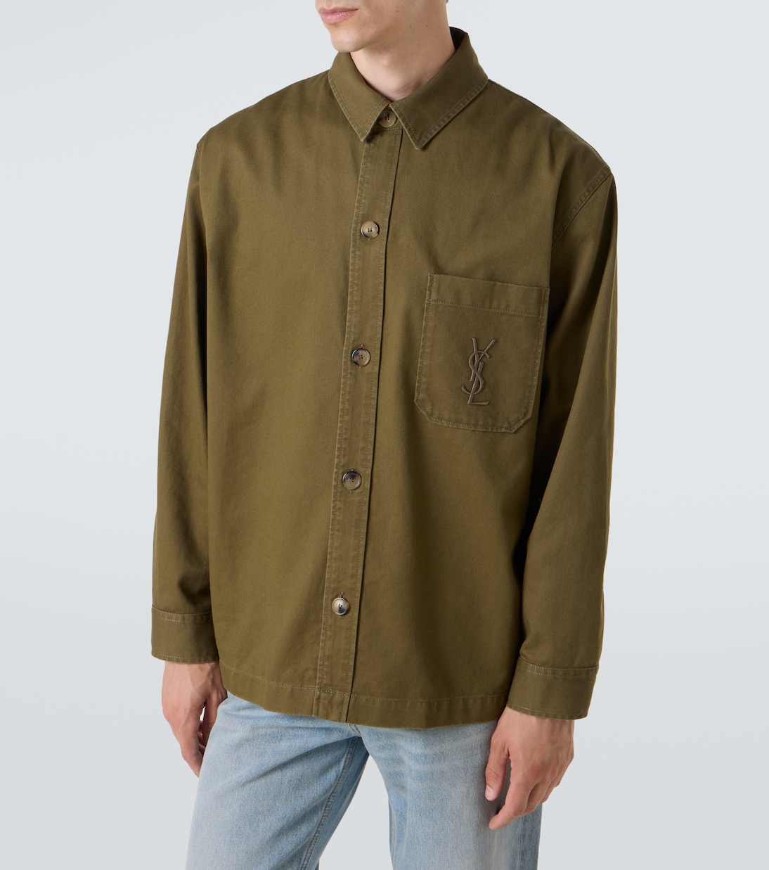 Sobrecamisa Cassandre de algodón y lino | Saint Laurent