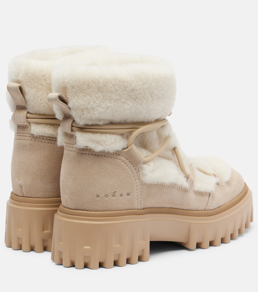 Hogan H700 shearling-trimmed suede ankle boots | Hogan
