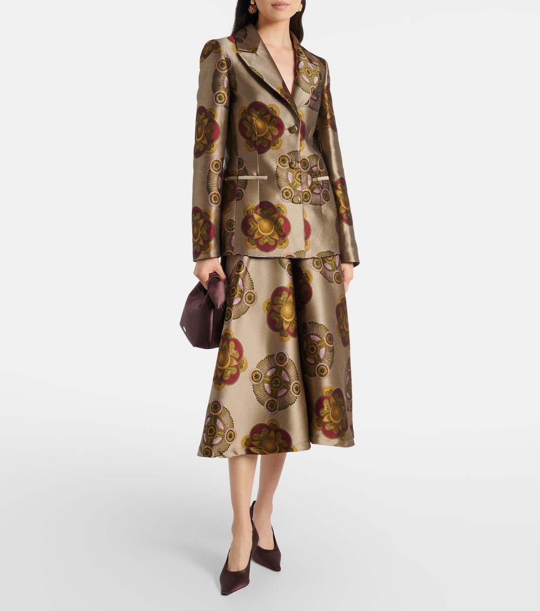 Milano printed jacquard midi skirt | La DoubleJ