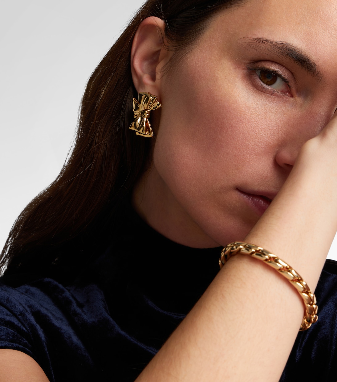 Bow Small gold-plated earrings | Jennifer Fisher