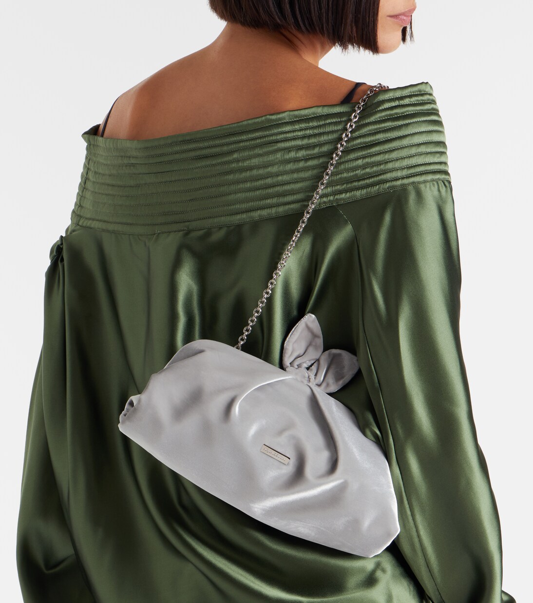 Clutch Bow Tie Small in velluto | Aquazzura