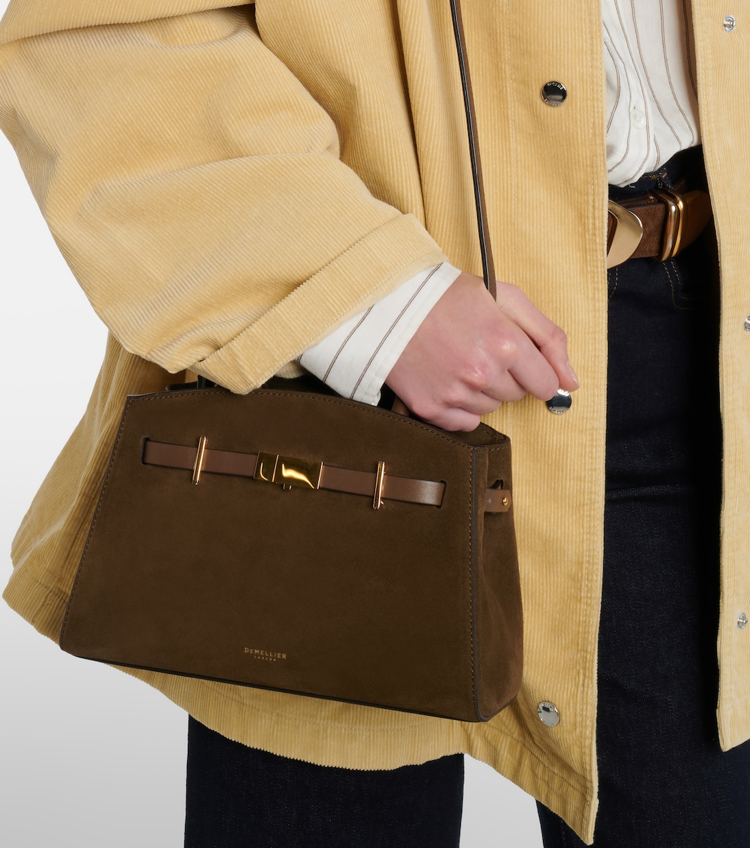 Hudson 스몰 스웨이드 탑 핸들 백 | DeMellier